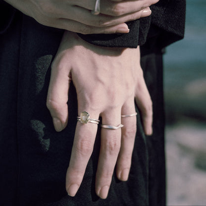 Ripple Stone Ring (Herkimer Quartz)