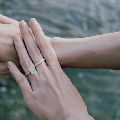 Ripple Stone Ring (Aquamarine)