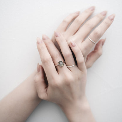 Ripple Stone Ring (Herkimer Quartz)