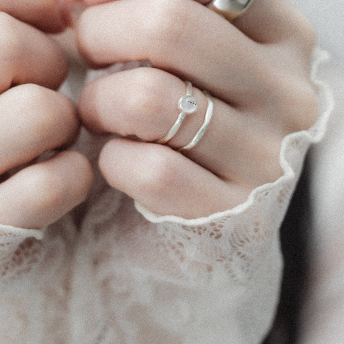 Drop Ring (Black Rutilated Qtz)