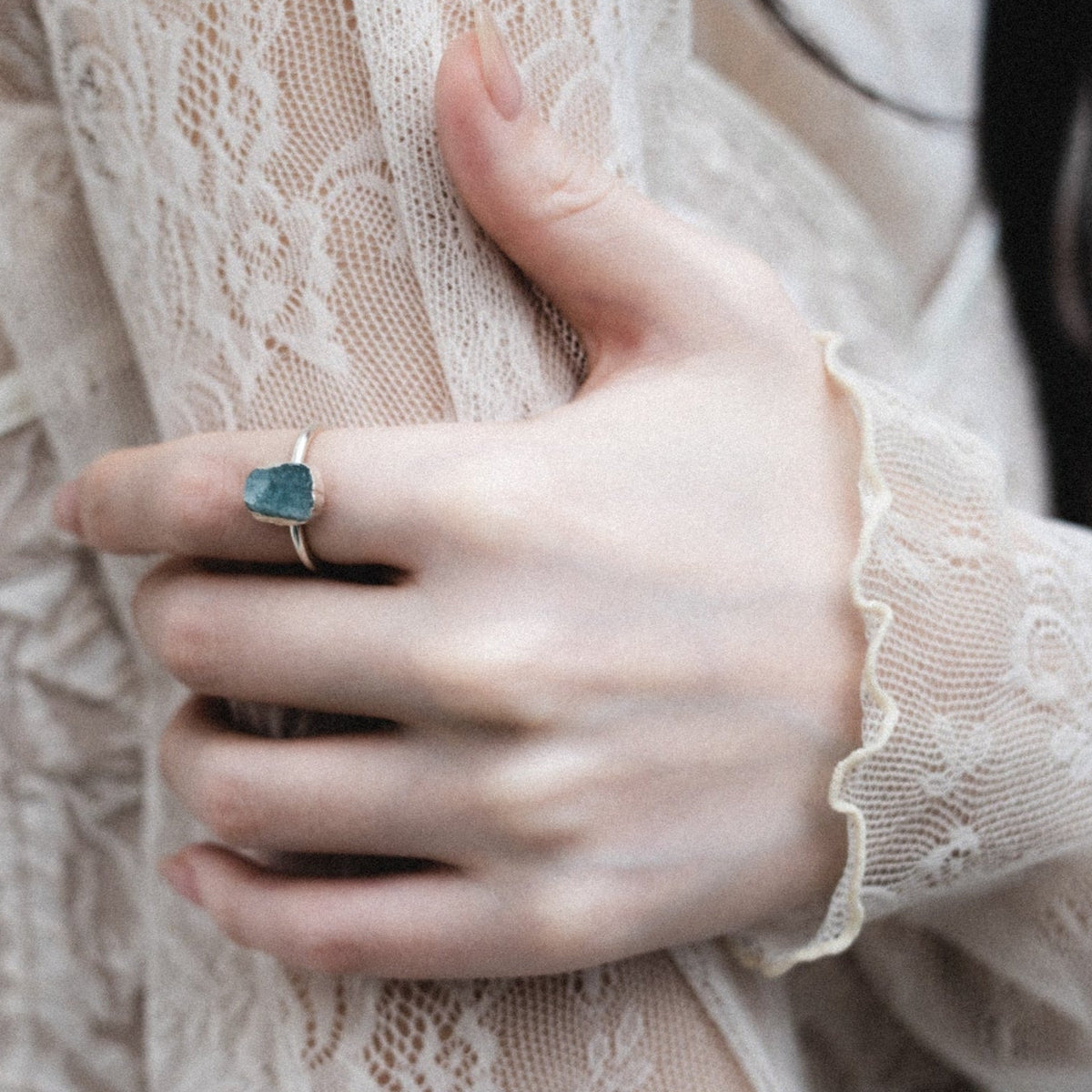 Ripple Stone Ring (Aquamarine)