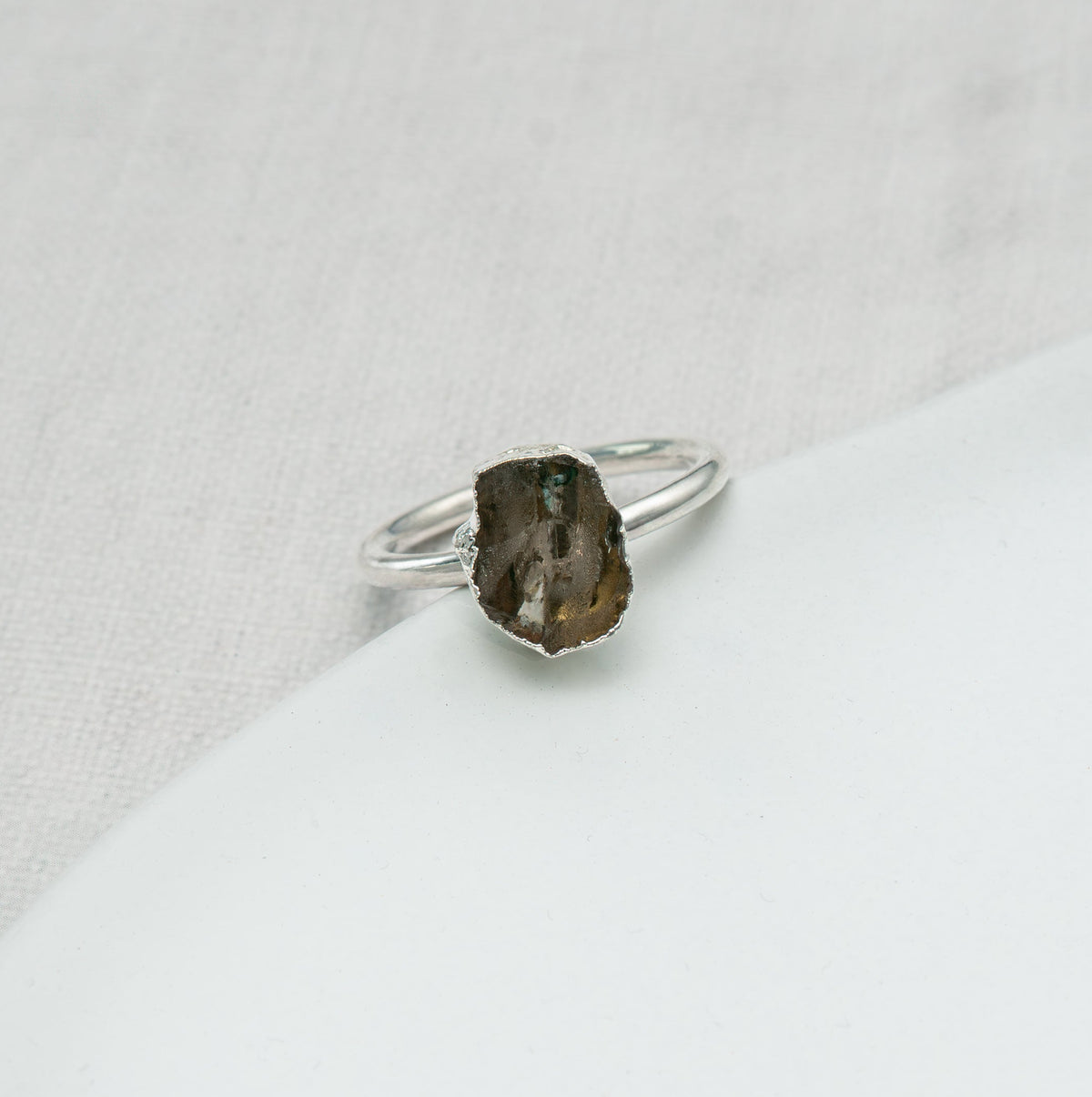 Ripple Stone Ring (Herkimer Quartz)