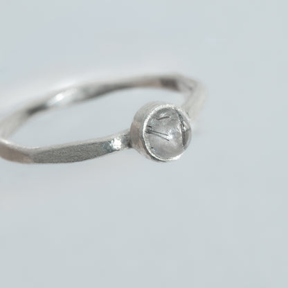 Drop Ring (Black Rutilated Qtz)